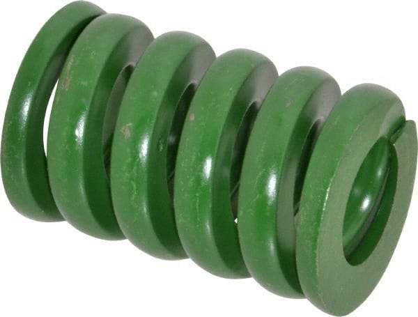 Associated Spring Raymond - 2" Hole Diam, 1" Rod Diam, 3" Free Length, Green Die Spring - 2340 Lb Max Deflection, 0.75" Max Deflection, Extra Heavy Duty, Chromium Alloy Steel - Apex Tool & Supply