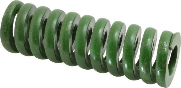 Associated Spring Raymond - 2" Hole Diam, 1" Rod Diam, 6" Free Length, Green Die Spring - 2124 Lb Max Deflection, 1.5" Max Deflection, Extra Heavy Duty, Chromium Alloy Steel - Apex Tool & Supply