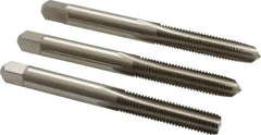 Hertel - 1/4-28 UNF, 4 Flute, Bottoming, Plug & Taper, Bright Finish, High Speed Steel Tap Set - 2-1/2" OAL, 2B/3B Class of Fit - Apex Tool & Supply