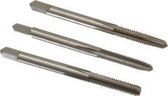 Hertel - #8-32 UNC, 4 Flute, Bottoming, Plug & Taper, Bright Finish, High Speed Steel Tap Set - 2-1/8" OAL, 2B/3B Class of Fit - Apex Tool & Supply