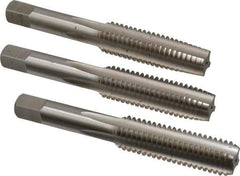 Hertel - 1/2-13 UNC, 4 Flute, Bottoming, Plug & Taper, Bright Finish, High Speed Steel Tap Set - 3-3/8" OAL, 2B/3B Class of Fit - Apex Tool & Supply