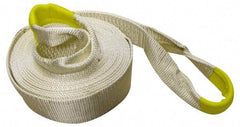 Erickson Manufacturing - 30' Long x 4" Wide, 35,000 Lb Basket Capacity, Polyester Web Sling - White, with Loop Ends - Apex Tool & Supply