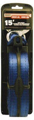 Erickson Manufacturing - 15' Long x 2" Wide, 8,500 Lb Basket Capacity, Polyester Web Sling - Blue, with Hook Ends - Apex Tool & Supply