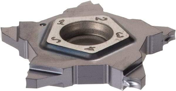 Iscar - PENTA24N140 IC908 Grade, 0.0551" Cutting Width, Carbide Cutoff Insert - Neutral Lead Angle, TiAlN Coated - Apex Tool & Supply
