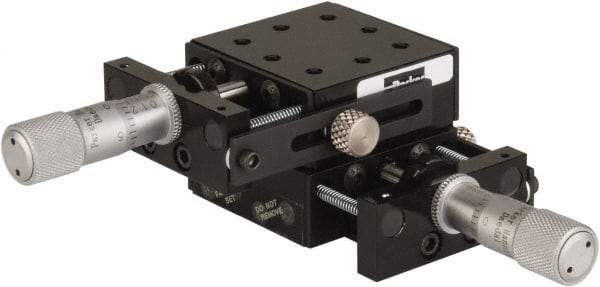 Parker - 25 Lb. Capacity, 6-32 Mount Hole, 1/2" Travel, Precision Ball Bearing Table with Center Drive - X-Y Stage, 8 Mounting Holes, 1-3/4" Long x 1-3/4" Wide x 3/4" High - Apex Tool & Supply