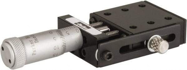 Parker - 3 Kg Capacity, M3 Mount Hole, 13mm Travel, Precision Ball Bearing Table with Center Drive - Single Axis, 6 Mounting Holes, 32-1/2mm Long x 32-1/2mm Wide x 12.7mm High - Apex Tool & Supply