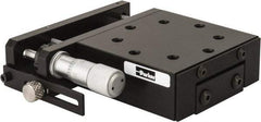 Parker - 62 Lb. Capacity, 10-32 Mount Hole, 1/2" Travel, Precision Ball Bearing Table with Side Drive - Single Axis, 8 Mounting Holes, 2.56" Long x 2.62" Wide x 1" High - Apex Tool & Supply