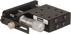 Parker - 25 Lb. Capacity, 6-32 Mount Hole, 1/2" Travel, Precision Ball Bearing Table with Side Drive - Single Axis, 8 Mounting Holes, 1-3/4" Long x 1-3/4" Wide x 3/4" High - Apex Tool & Supply