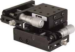 Parker - 25 Lb. Capacity, 6-32 Mount Hole, 1/2" Travel, Precision Ball Bearing Table with Side Drive - X-Y Stage, 8 Mounting Holes, 1-3/4" Long x 1-3/4" Wide x 3/4" High - Apex Tool & Supply