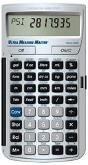 Calculated Industries - 11-Digit LCD (7 Normal & 4 Fractions) 400 Function Handheld Calculator - 0.73" x 2.56" (19.00mm x 65.0mm) Display Size, Silver, CR-2016 Powered, 7" Long x 5" Wide x 1" High - Apex Tool & Supply