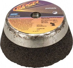 Norton - 5" Diam, 2" Overall Thickness, 16 Grit, Type 11 Tool & Cutter Grinding Wheel - Very Coarse Grade, Zirconia Alumina, Q Hardness, 7,260 RPM - Apex Tool & Supply
