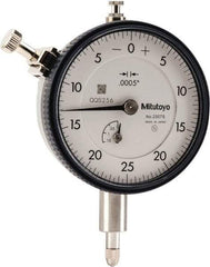 Mitutoyo - 1/8" Range, 0-25-0 Dial Reading, 0.0005" Graduation Dial Drop Indicator - 2-1/4" Dial, 0.05" Range per Revolution, 0.0005" Accuracy, Revolution Counter - Apex Tool & Supply