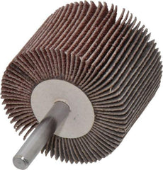 Value Collection - 2" Diam x 1-1/2" Face Width, Medium Aluminum Oxide Coated Mounted Flap Wheel - 1/4" Shank Mount, 60 Grit, 25,000 Max RPM - Apex Tool & Supply