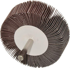 Value Collection - 3" Diam x 1" Face Width, Very Fine Aluminum Oxide Coated Mounted Flap Wheel - 1/4" Shank Mount, 180 Grit, 20,000 Max RPM - Apex Tool & Supply