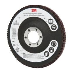 3M - 4-1/2" 36 Grit 7/8" Center Hole Type 27 Ceramic Flap Disc - Apex Tool & Supply