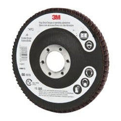 3M - 4-1/2" 36 Grit 7/8" Center Hole Type 27 Ceramic Flap Disc - Apex Tool & Supply