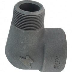 Made in USA - Size 1-1/4", Class 3,000, Forged Carbon Steel Black Pipe 90° Street Elbow - 3,000 psi, Threaded End Connection - Apex Tool & Supply