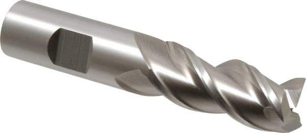 Cleveland - 3/4", 1-5/8" LOC, 3/4" Shank Diam, 3-3/4" OAL, 3 Flute, Powdered Metal Square End Mill - Single End, Uncoated, Spiral Flute, 42° Helix, Centercutting, Right Hand Cut, Right Hand Flute, Series PM-539R - Apex Tool & Supply