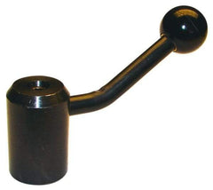 Morton Machine Works - 1 Offset Arm, Black Oxide, Blank Clamping Handle - 1/4" Arm Diam, 7/8" Hub Diam, 7/8" Ball Diam - Apex Tool & Supply