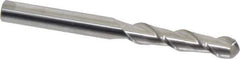 Accupro - 3/8" Diam, 1-3/4" LOC, 2 Flute Solid Carbide Ball End Mill - Uncoated, Single End, 4" OAL, 3/8" Shank Diam, Spiral Flute - Apex Tool & Supply