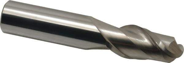 Accupro - 3/4" Diam, 1-1/2" LOC, 2 Flute Solid Carbide Ball End Mill - Uncoated, Single End, 4" OAL, 3/4" Shank Diam, Spiral Flute - Apex Tool & Supply