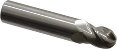 Accupro - 29/64" Diam, 5/8" LOC, 4 Flute Solid Carbide Ball End Mill - Uncoated, Single End, 2-1/2" OAL, 1/2" Shank Diam, Spiral Flute - Apex Tool & Supply