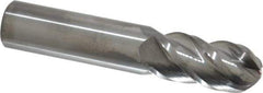 Accupro - 3/4" Diam, 1-1/2" LOC, 4 Flute Solid Carbide Ball End Mill - Uncoated, Single End, 4" OAL, 3/4" Shank Diam, Spiral Flute - Apex Tool & Supply