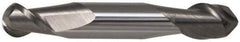 Accupro - 9/32" Diam, 11/16" LOC, 2 Flute Solid Carbide Ball End Mill - TiCN Finish, Double End, 3-1/2" OAL, 3/8" Shank Diam, Spiral Flute - Apex Tool & Supply