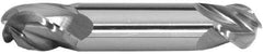 Accupro - 9/32" Diam, 11/16" LOC, 4 Flute Solid Carbide Ball End Mill - TiCN Finish, Double End, 3-1/2" OAL, 3/8" Shank Diam, Spiral Flute - Apex Tool & Supply