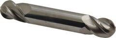 Accupro - 1/2" Diam, 5/8" LOC, 4 Flute Solid Carbide Ball End Mill - Uncoated, Double End, 3" OAL, 1/2" Shank Diam, Spiral Flute - Apex Tool & Supply
