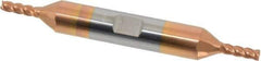 Accupro - 1/8", 3/8" LOC, 3/8" Shank Diam, 3" OAL, 4 Flute, Solid Carbide Square End Mill - Double End, TiCN Finish, Spiral Flute, 40° Helix, Centercutting, Right Hand Cut, Right Hand Flute - Apex Tool & Supply