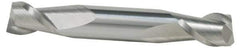 Accupro - 7/32", 7/16" LOC, 1/4" Shank Diam, 2-1/2" OAL, 2 Flute, Solid Carbide Square End Mill - Double End, TiCN Finish, Spiral Flute, 40° Helix, Centercutting, Right Hand Cut, Right Hand Flute - Apex Tool & Supply