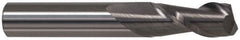 Accupro - 7/16", 3" LOC, 7/16" Shank Diam, 6" OAL, 2 Flute, Solid Carbide Square End Mill - Single End, TiCN Finish, Spiral Flute, 40° Helix, Centercutting, Right Hand Cut, Right Hand Flute - Apex Tool & Supply