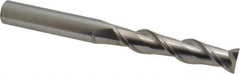 Accupro - 5/8", 3" LOC, 5/8" Shank Diam, 6" OAL, 2 Flute, Solid Carbide Square End Mill - Single End, Uncoated, Spiral Flute, 40° Helix, Centercutting, Right Hand Cut, Right Hand Flute - Apex Tool & Supply