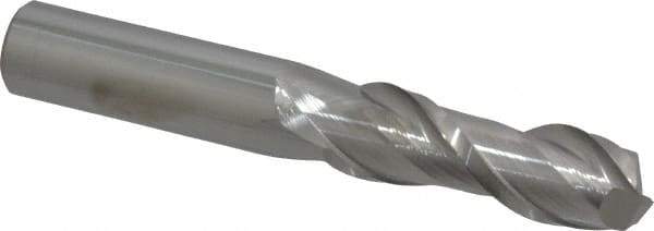 Accupro - 3/4", 2-1/4" LOC, 3/4" Shank Diam, 5" OAL, 2 Flute, Solid Carbide Square End Mill - Single End, Uncoated, Spiral Flute, 40° Helix, Centercutting, Right Hand Cut, Right Hand Flute - Apex Tool & Supply