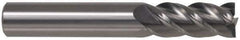 Accupro - 5/16", 5/8" LOC, 5/16" Shank Diam, 4" OAL, 4 Flute, Solid Carbide Square End Mill - Single End, Uncoated, Spiral Flute, 40° Helix, Centercutting, Right Hand Cut, Right Hand Flute - Apex Tool & Supply
