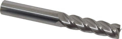 Accupro - 3/8", 1-3/8" LOC, 3/8" Shank Diam, 3" OAL, 4 Flute, Solid Carbide Square End Mill - Single End, Uncoated, Spiral Flute, 40° Helix, Centercutting, Right Hand Cut, Right Hand Flute - Apex Tool & Supply