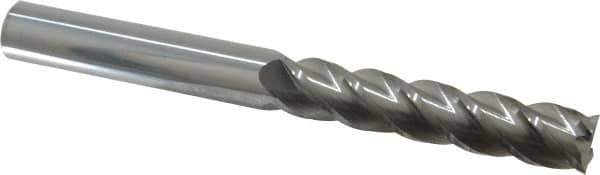 Accupro - 5/8", 3" LOC, 5/8" Shank Diam, 6" OAL, 4 Flute, Solid Carbide Square End Mill - Single End, Uncoated, Spiral Flute, 40° Helix, Centercutting, Right Hand Cut, Right Hand Flute - Apex Tool & Supply