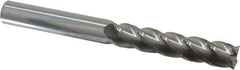 Accupro - 5/8", 3" LOC, 5/8" Shank Diam, 6" OAL, 4 Flute, Solid Carbide Square End Mill - Single End, Uncoated, Spiral Flute, 40° Helix, Centercutting, Right Hand Cut, Right Hand Flute - Apex Tool & Supply