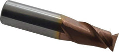 Accupro - 25/64", 5/8" LOC, 7/16" Shank Diam, 2" OAL, 2 Flute, Solid Carbide Square End Mill - Single End, TiCN Finish, Spiral Flute, 40° Helix, Centercutting, Right Hand Cut, Right Hand Flute - Apex Tool & Supply