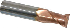 Accupro - 5/8", 7/8" LOC, 5/8" Shank Diam, 3" OAL, 2 Flute, Solid Carbide Square End Mill - Single End, TiCN Finish, Spiral Flute, 40° Helix, Centercutting, Right Hand Cut, Right Hand Flute - Apex Tool & Supply