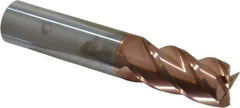 Accupro - 3/4", 1-1/2" LOC, 3/4" Shank Diam, 4" OAL, 4 Flute, Solid Carbide Square End Mill - Single End, TiCN Finish, Spiral Flute, 40° Helix, Centercutting, Right Hand Cut, Right Hand Flute - Apex Tool & Supply