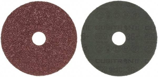 3M - 5" Diam 7/8" Hole 36+ Grit Fiber Disc - Very Coarse Grade, Ceramic, 12,000 Max RPM, Series 982C - Apex Tool & Supply