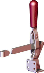 De-Sta-Co - 499 Lb Holding Capacity, Vertical Handle, Manual Hold Down Toggle Clamp - 57° Handle Movement, 90° Bar Opening, Solid Bar, Flanged Base, Carbon Steel - Apex Tool & Supply