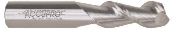 Accupro - 3/4", 1-1/2" LOC, 3/4" Shank Diam, 4" OAL, 2 Flute, Solid Carbide Square End Mill - Single End, Uncoated, Spiral Flute, 45° Helix, Centercutting, Right Hand Cut, Right Hand Flute - Apex Tool & Supply