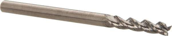 Accupro - 1/2", 3-1/4" LOC, 1/2" Shank Diam, 6" OAL, 3 Flute, Solid Carbide Square End Mill - Single End, Uncoated, Spiral Flute, 37° Helix, Centercutting, Right Hand Cut, Right Hand Flute - Apex Tool & Supply