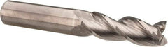 Accupro - 1/2", 2-1/2" LOC, 1/2" Shank Diam, 6" OAL, 3 Flute, Solid Carbide Square End Mill - Single End, Uncoated, Spiral Flute, 37° Helix, Centercutting, Right Hand Cut, Right Hand Flute - Apex Tool & Supply