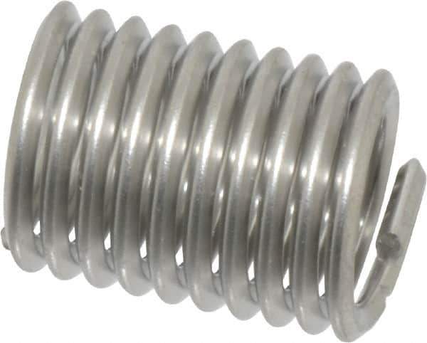 Recoil - 3/8-16 UNC, 3/4" OAL, Free Running Helical Insert - 10 Free Coils, Tanged, Stainless Steel, Bright Finish, 2D Insert Length - Apex Tool & Supply