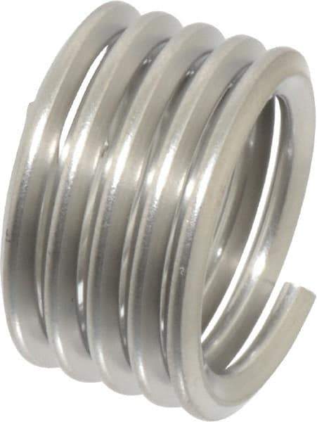 Recoil - 1/2-13 UNC, 1/2" OAL, Free Running Helical Insert - 4-7/8 Free Coils, Tanged, Stainless Steel, Bright Finish, 1D Insert Length - Apex Tool & Supply