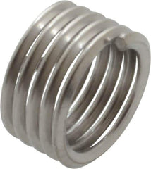 Recoil - 1/4-28 UNF, 1/4" OAL, Free Running Helical Insert - 5 Free Coils, Tanged, Stainless Steel, Bright Finish, 1D Insert Length - Apex Tool & Supply